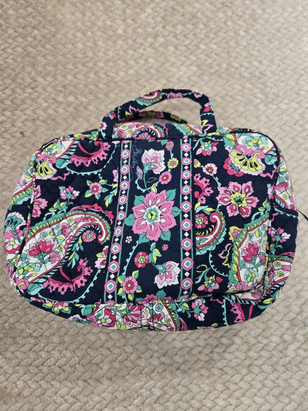 Vera Bradley Grand Cosmetic Bag Floral Quilted Travel Case